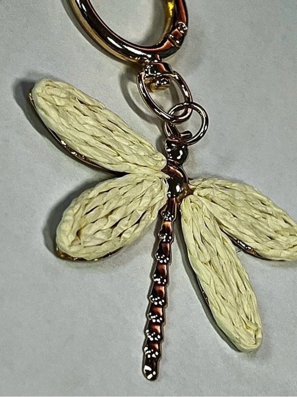 New Dragonfly Keychain / Bag Charm  Gold tone #150
